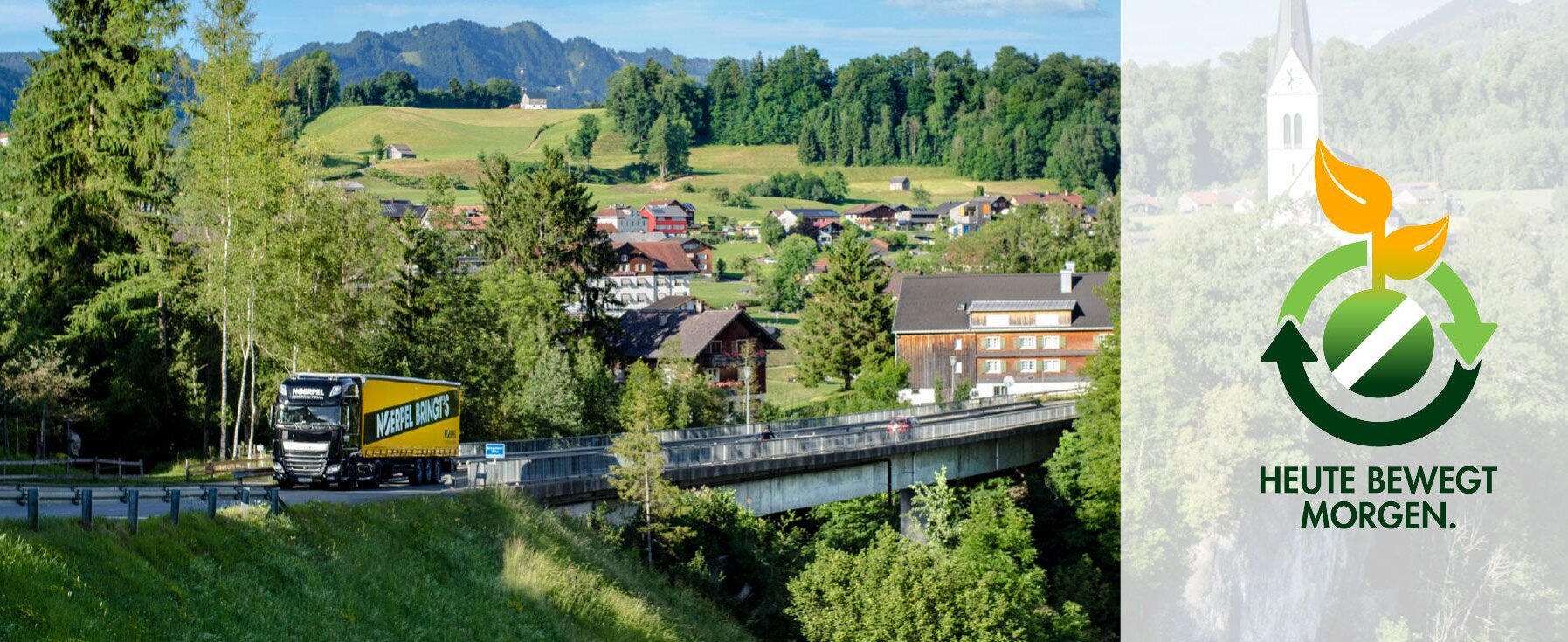 Heute bewegt morgen LKW in Landschaft